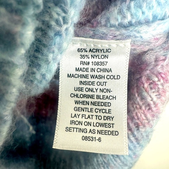 a.n.a‎ Women's Size L Long Sleeve V-Neck Color Block Chain Knit Sweater - Picture 15 of 15